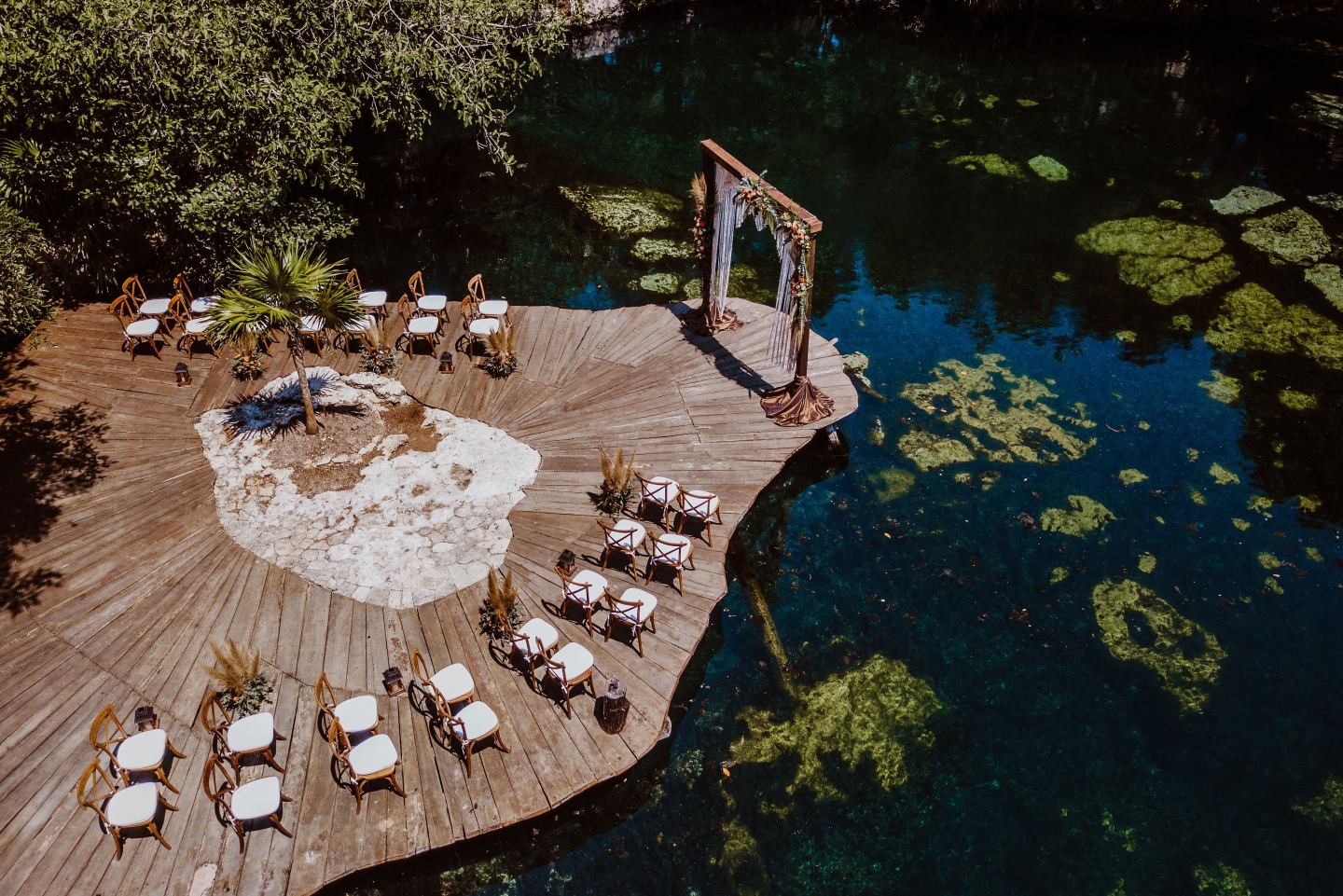 Sandos Caracol cenote wedding venue