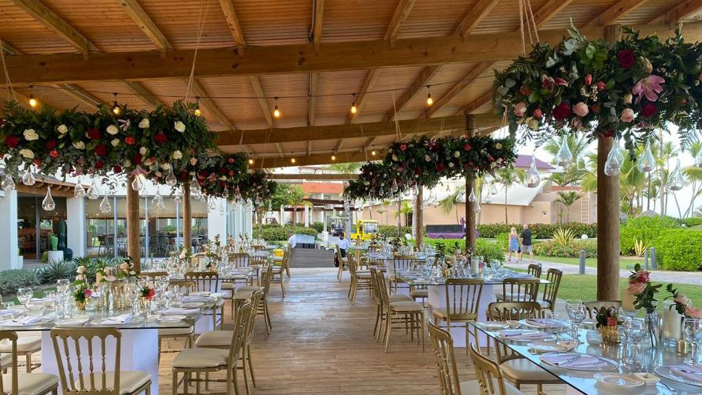 Carnival Terrace Reception — Dreams Onyx Destination Wedding