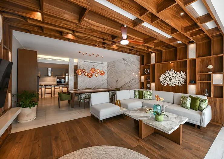 Royal Retreat Two Bedroom Villa Living Room — El Dorado Royale