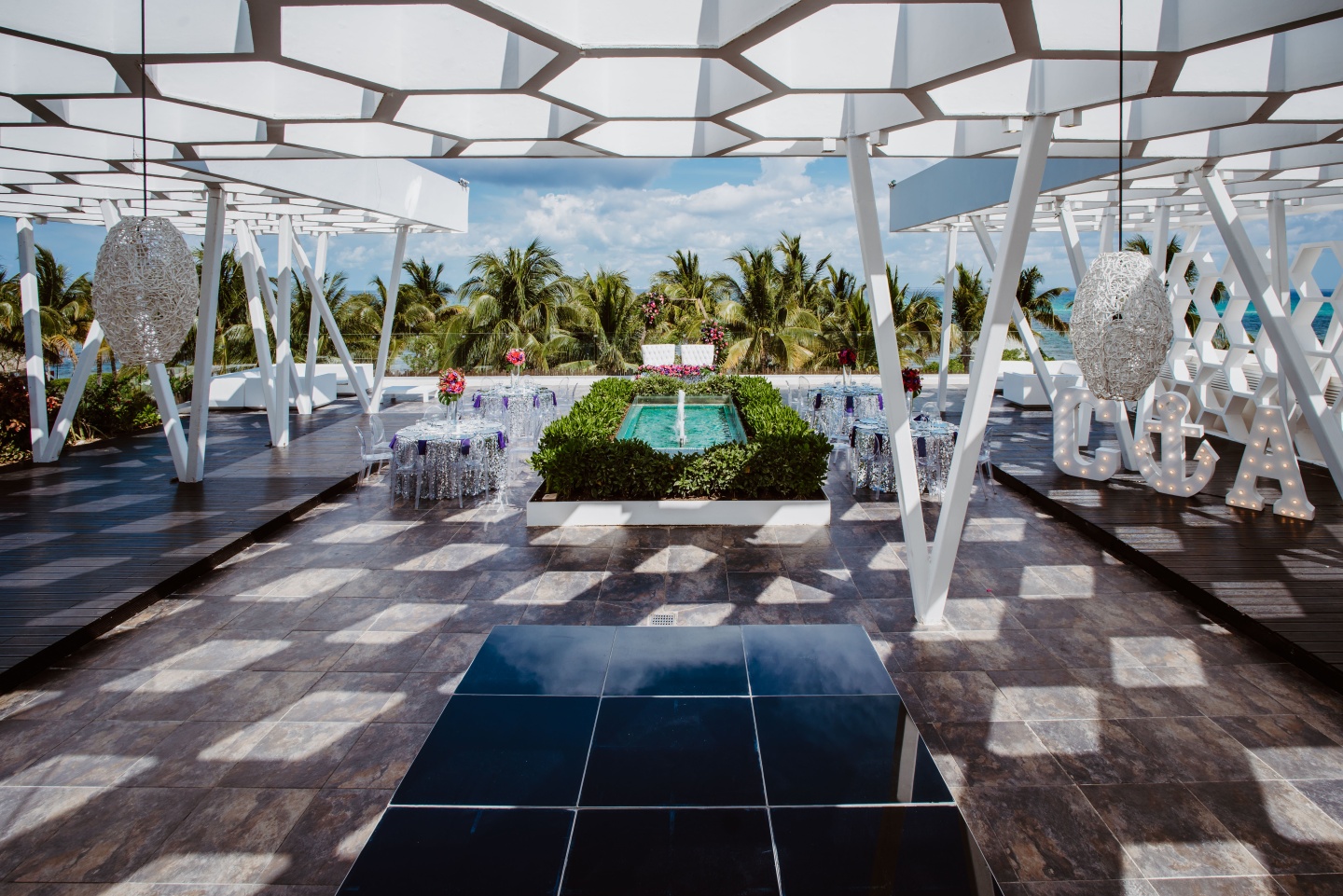 Sandos Caracol rooftop terrace ceremony
