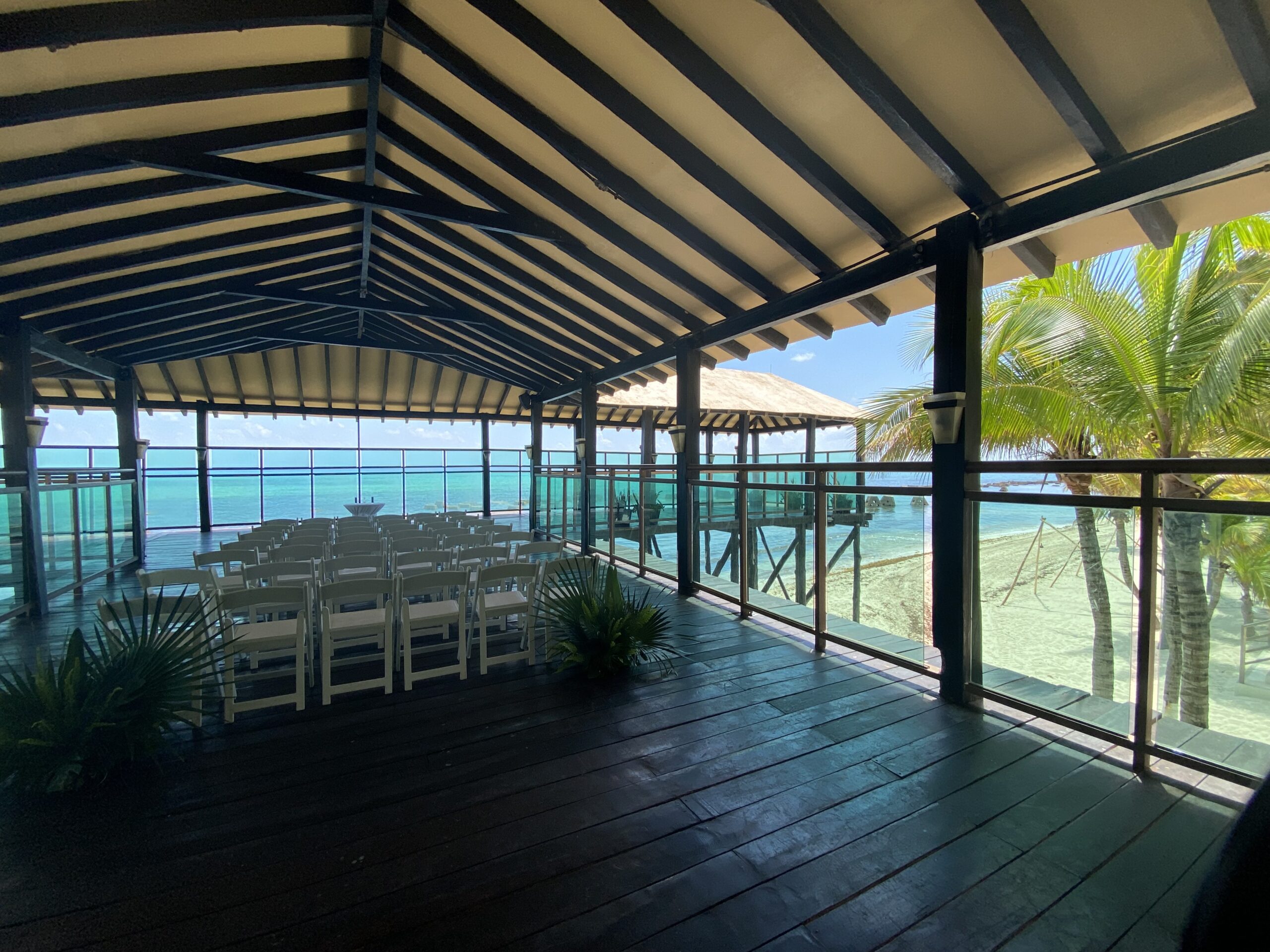 Chef Market Pier setup — Generations Riviera Maya wedding venue