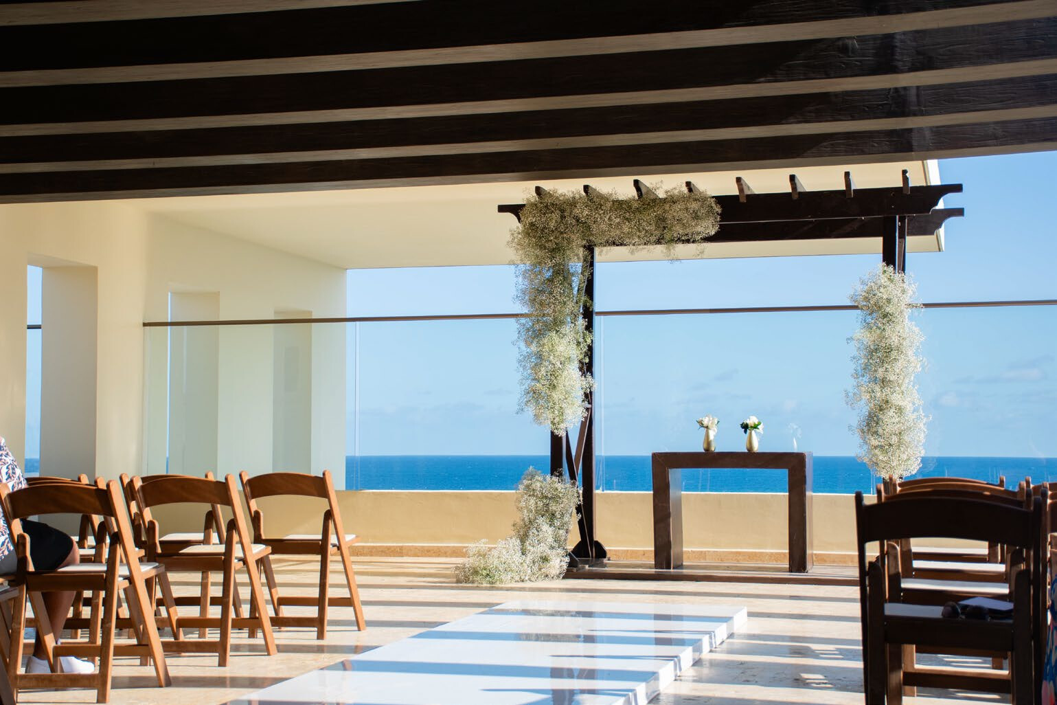 Echo Terrace Pergola Setup — Hard Rock Hotel Los Cabos