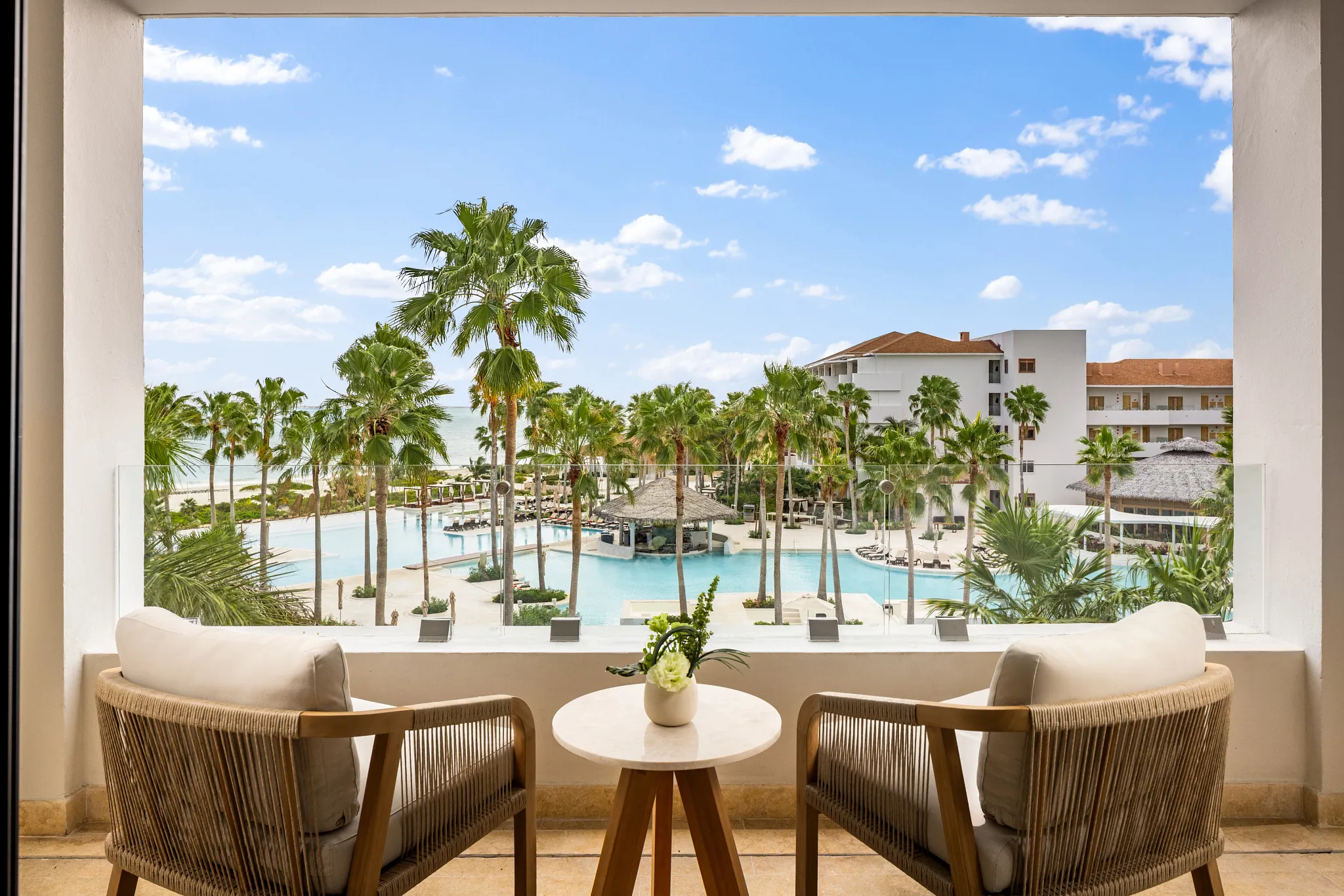 Junior Suite Partial Ocean View terrace — Secrets Playa Mujeres