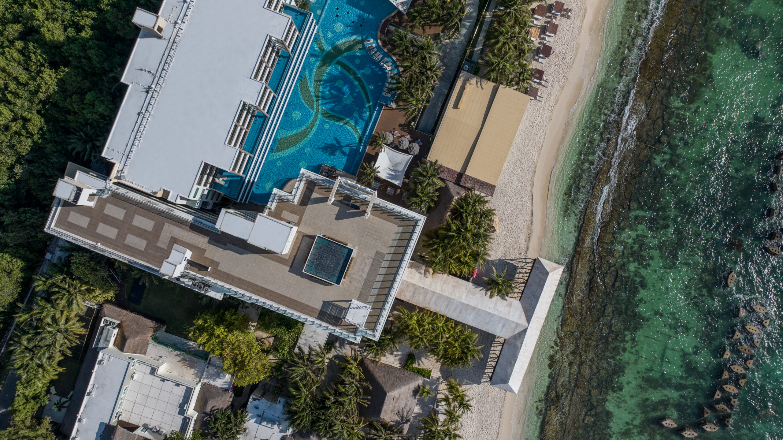 Sky Terrace reception setup — Generations Riviera Maya rooftop wedding venue