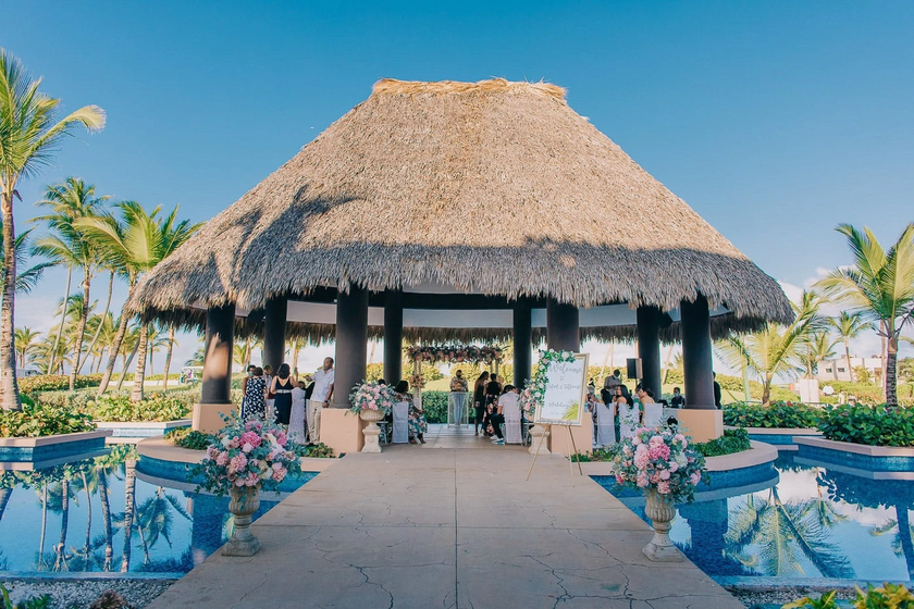 Trumpet Gazebo garden ceremony — Hard Rock Hotel Punta Cana