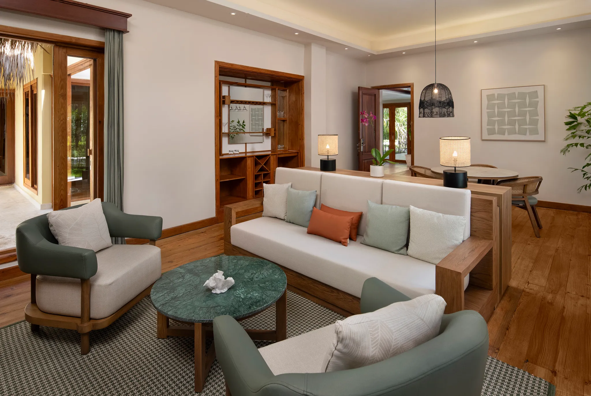 Caney Three Bedroom Villa Seating Area at Zoëtry Agua Punta Cana