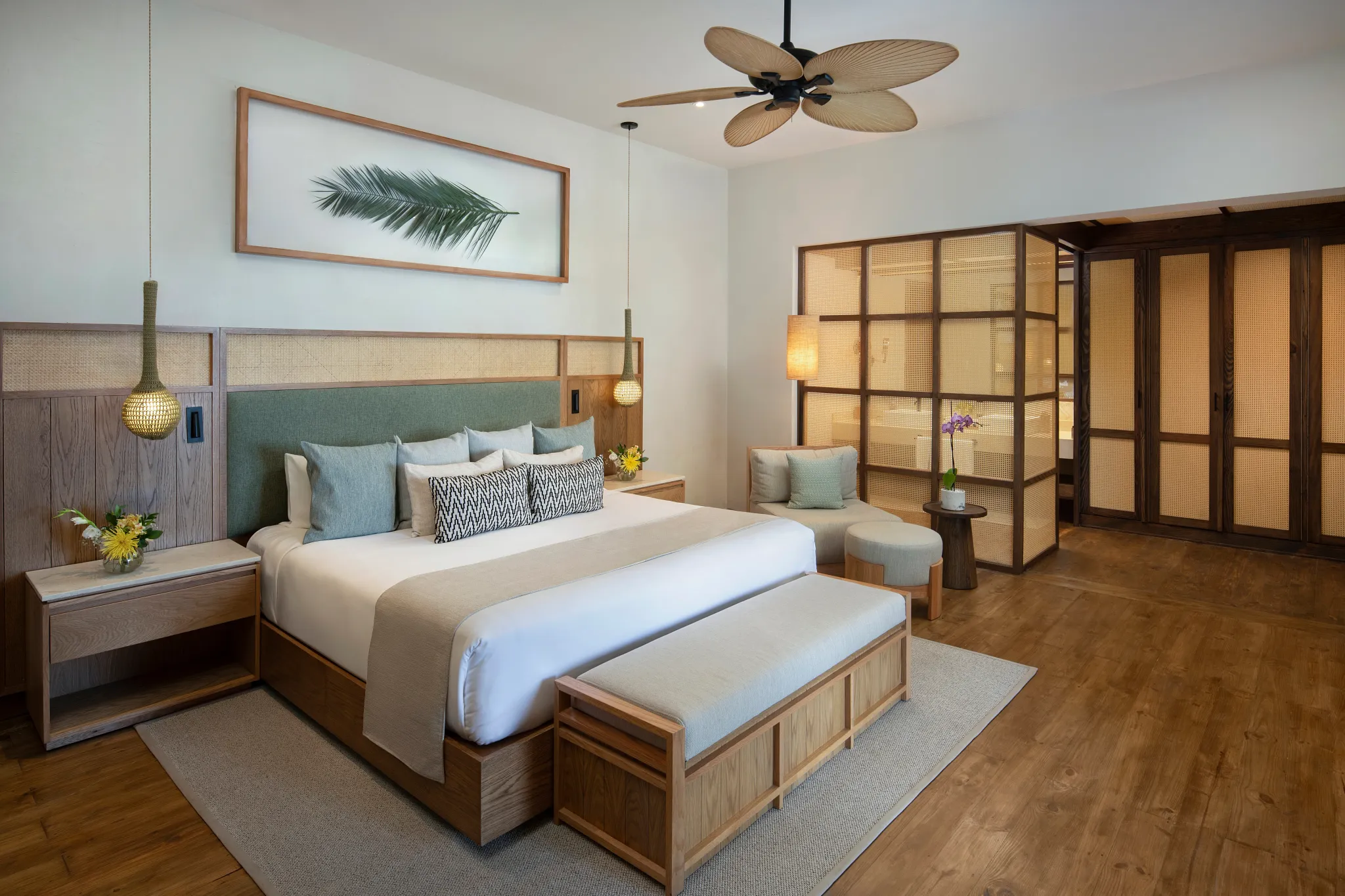 Junior Suite Bedroom at Zoëtry Agua Punta Cana