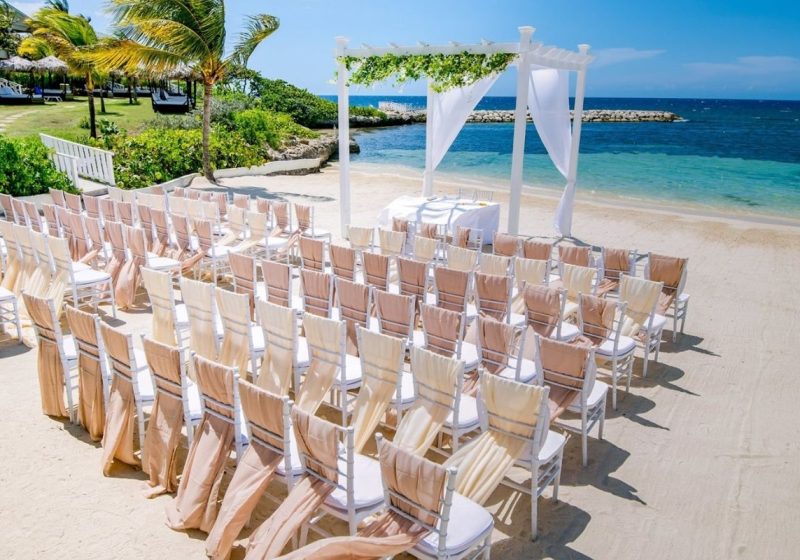 Beach Pergola setup — Grand Palladium Jamaica
